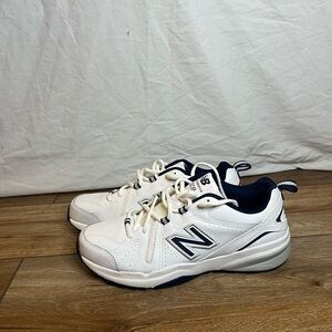 New Balance Kids White and Navy Sneakers
